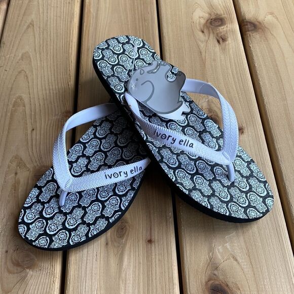 Ivory Ella Thong Sandals - Picture 1 of 6